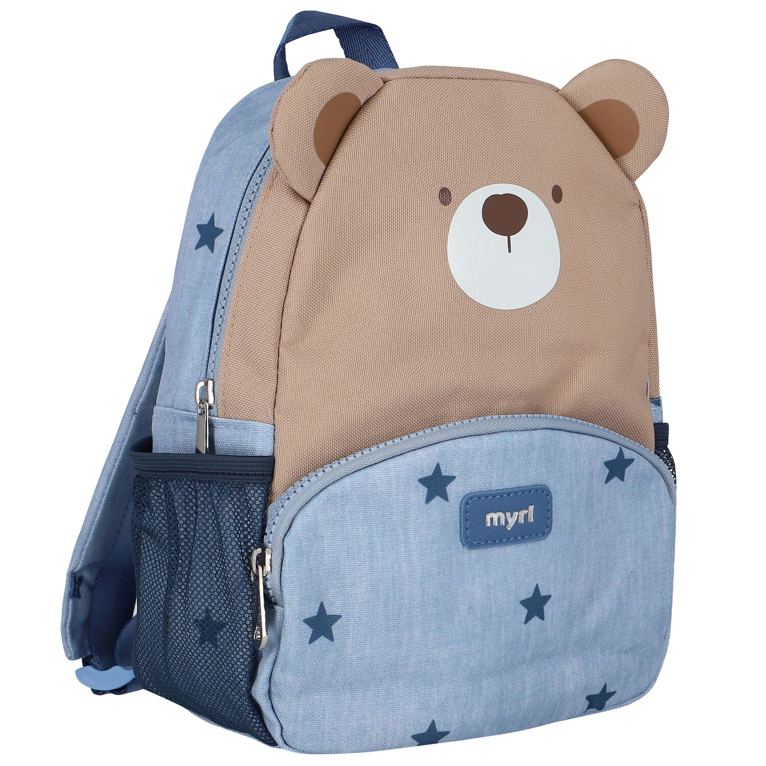 Blue & Beige Bear Backpack, 2, hi-res image number null